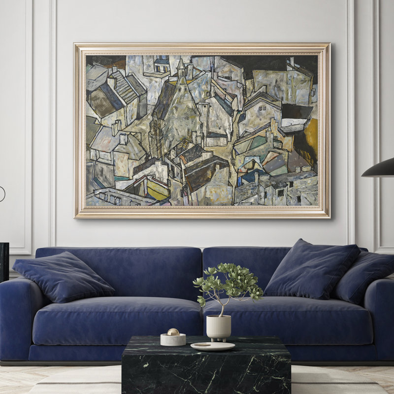 Mödling II, 1918 - Egon Schiele - Toile encadrée sur mesure, 28 po x 40 po, Toile avec cadre, Étain satiné