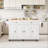 59" Kitchen Island W/sliding Drop Leaf And Storage Doors & Adjustable Shelves, Rolling Mobile Island Table With /spice Rack & Towel Rack & Drawers For Dining Room Kitchen Dining Room 