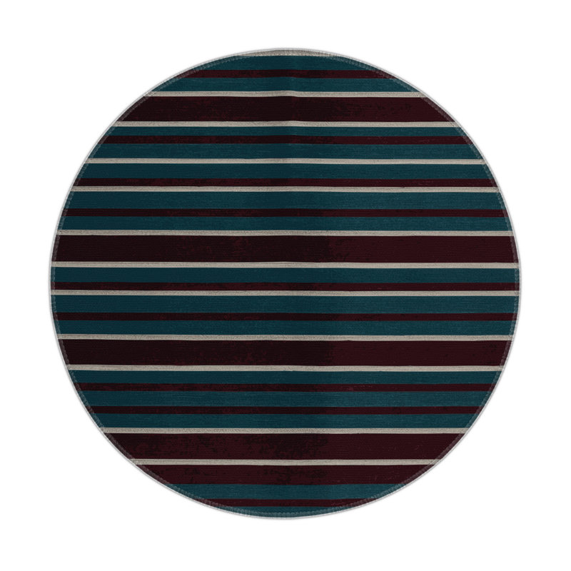 HorizontalStripes Gray Indoor and Outdoor Area Rug, Rectangle 5' x 7'