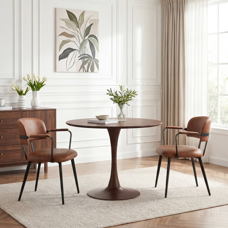 47cm H Upholstered Metal Armchair, Brown