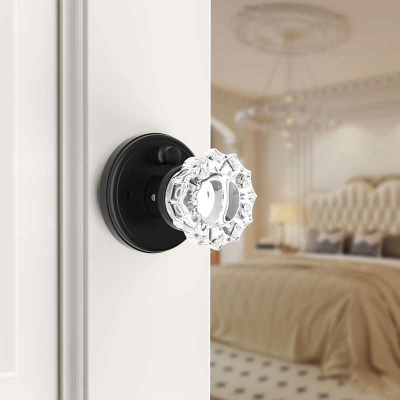 Coolnews Retro Elegant Series - Boutons de porte d'intimité en cristal, Noir mat