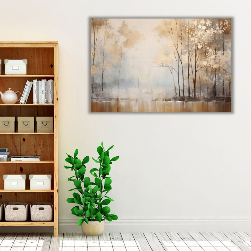 Art mural rustique bords de la nature 2, Cadre flottant brun, H 40 po x l 60 po x P 1,25 po