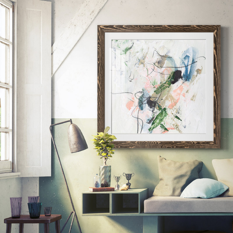 «Approche du printemps II», reproduction encadrée de qualité supérieure - prête à être accrochée, Cadre noyer