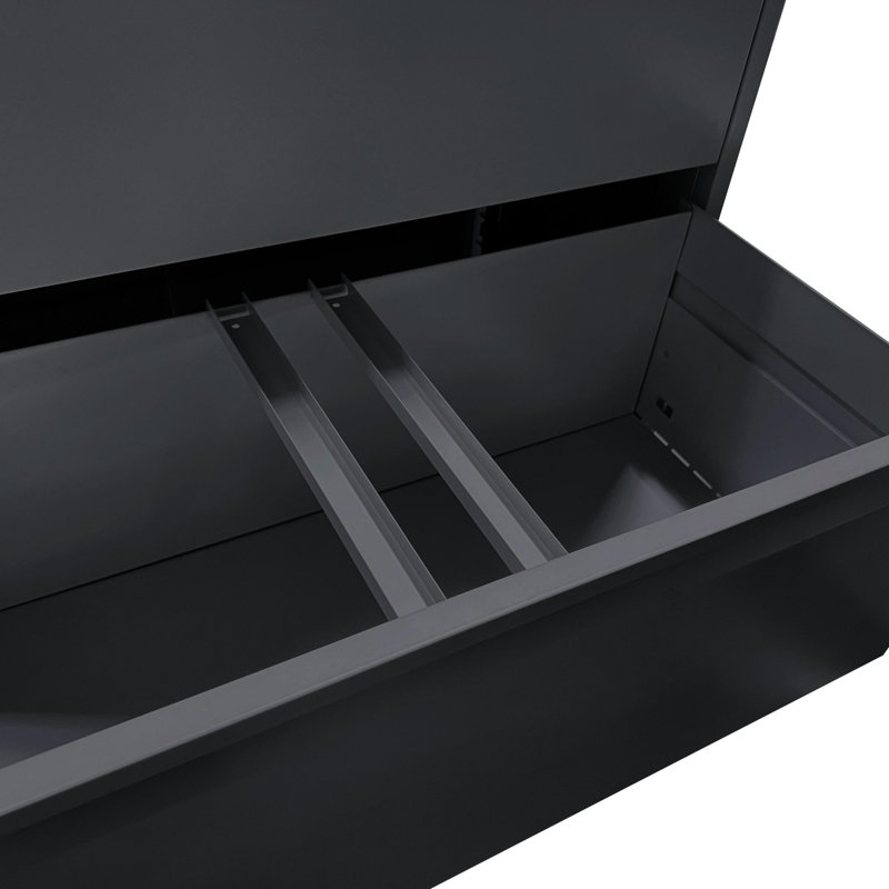Neftali 35.43'' Wide 4 -Drawer File Cabinet, Black