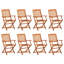 Sterner 9 Piece Garden Dining Set 180x90x75 cm Solid Wood Acacia