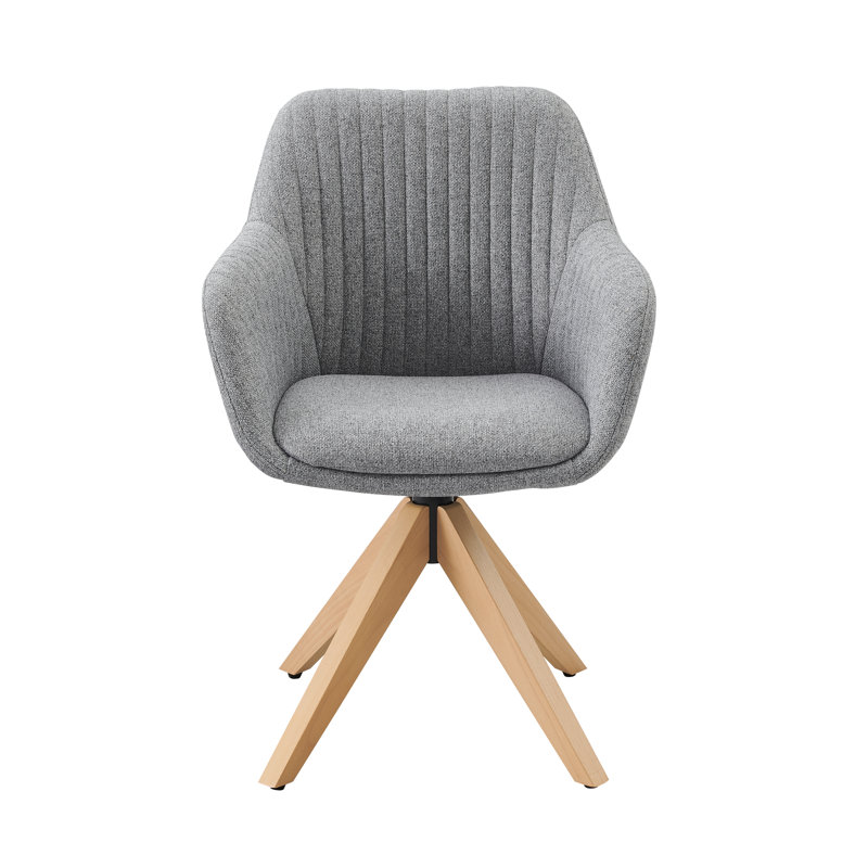 Upholstered Swivel Office Desk Chair, Gray