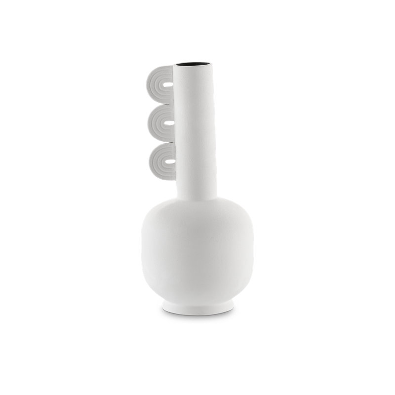 Happy 40 Handmade Ceramic Table Vase, Textured White