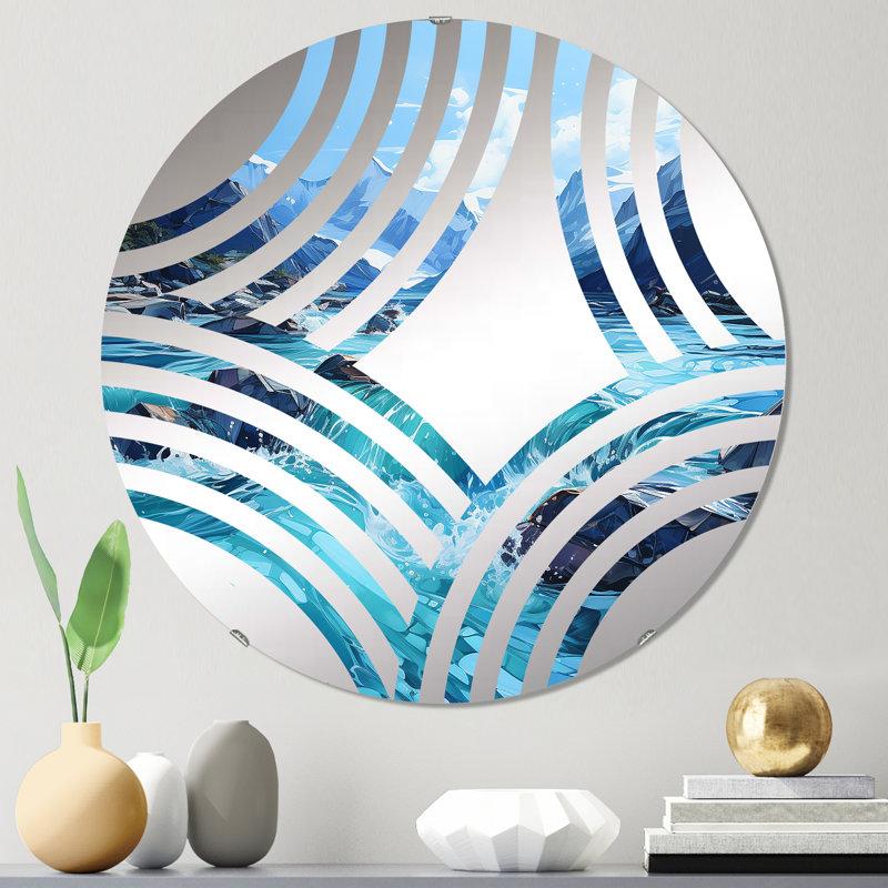 Glacier Charm In Alaska - Miroir décoratif Baptist Fan-MIR113301-Rond, 23,6 po x 23,6 po