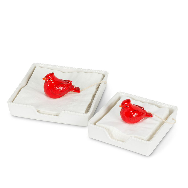 Ceramic / Porcelain Flat Napkin Holder, 5.5" H x 5.5" W x 2" D