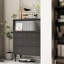Commode en bois avec plusieurs tiroirs à porte rabattable-112469423
