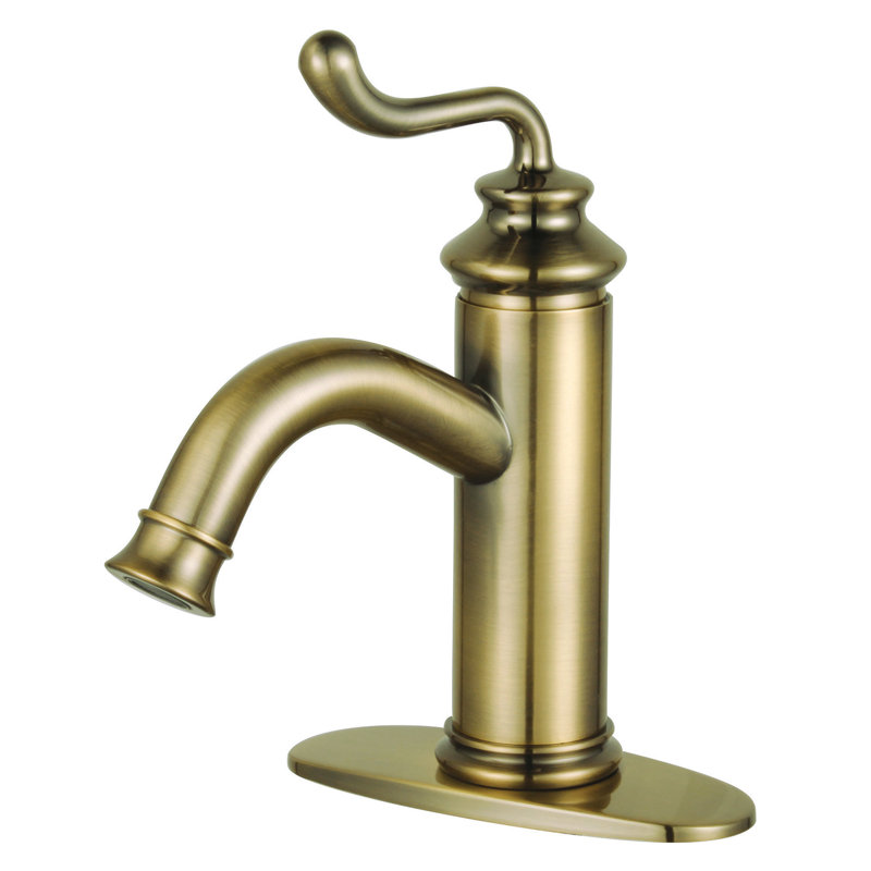 Robinet de salle de bain 1 poignée à fixation sur le comptoir à poignée simple Kingston Brass Royale, Laiton antique