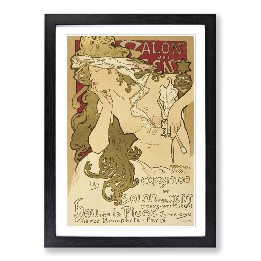 Salon des Cent by Alphonse Mucha - Framed Print