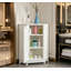 Rangement d'angle pour armoire de salle de bain avec tablettes réglables, panneau de fibres à densité moyenne moderne pour une utilisation efficace de l'espace