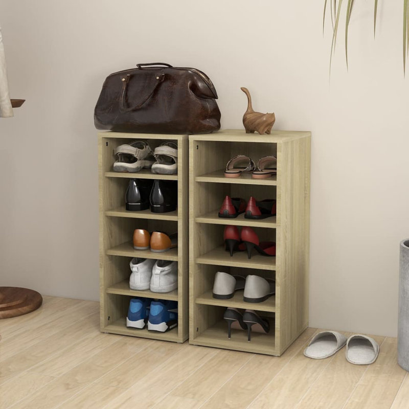 10 Pair Shoe Rack, Sonoma/Oak
