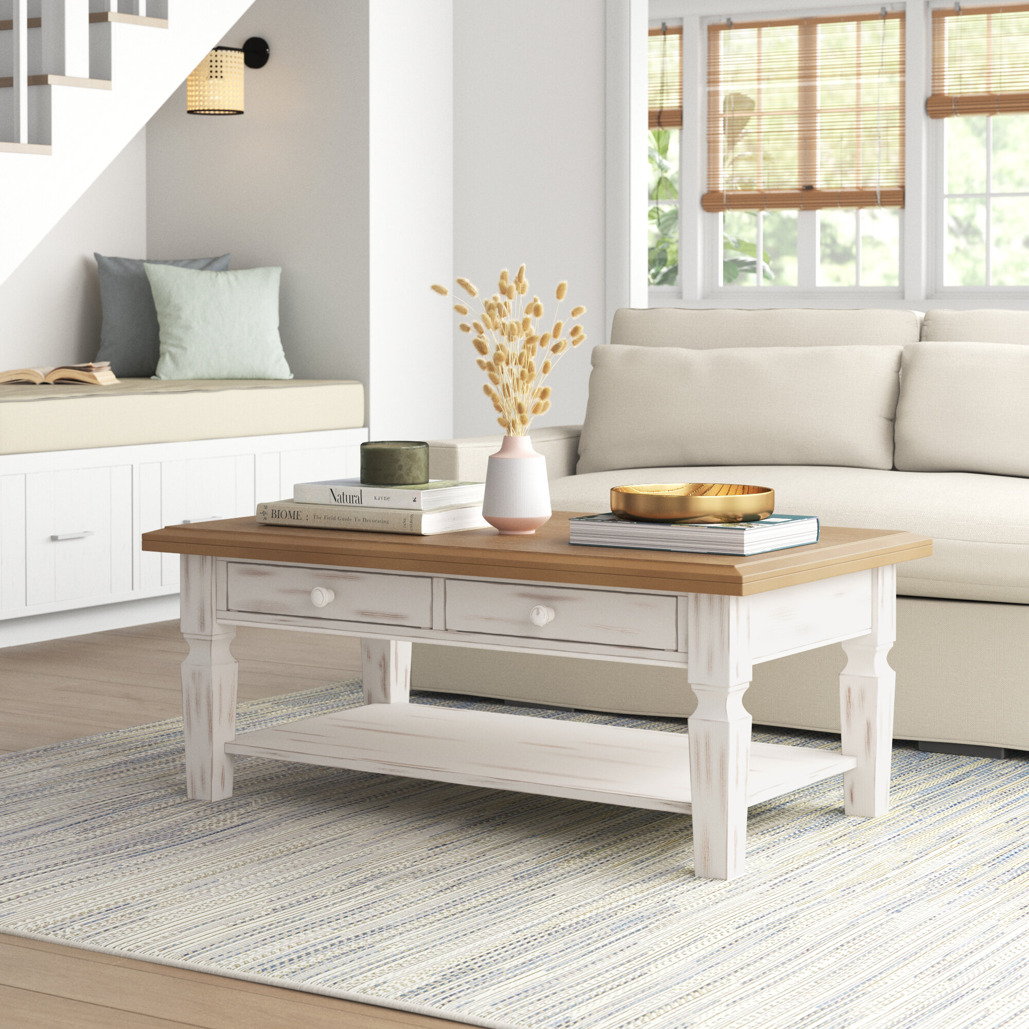 Sand & Stable™ Bonas Solid Wood Coffee Table & Reviews | Wayfair