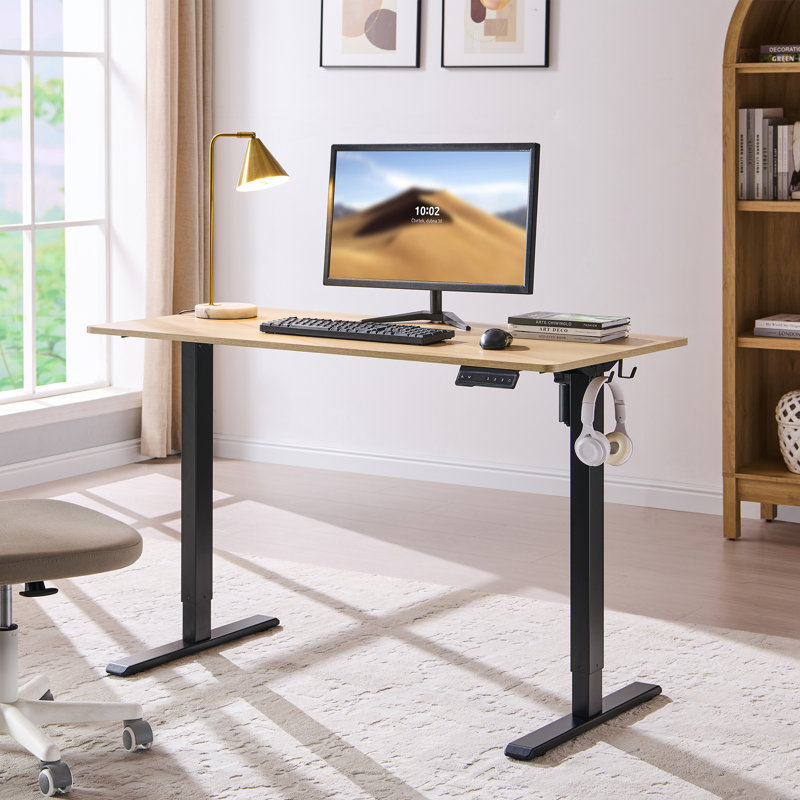  Electric Standing Desk, 48x 24 Inches Height Adjustable Desk, Sit And Stand Up, Ergonomic Rising Computer Table With