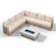 Ensemble de conversation modulaire en aluminium pour 6 personnes avec table de foyer Noralee
