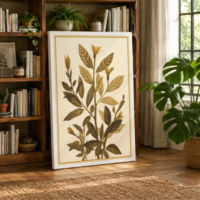 Single Stem Study Botanical - Wrapped Canvas