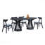 Ensemble de salle à manger moderne 7 pièces: table ovale en bois de 78,74 po et 6 chaises