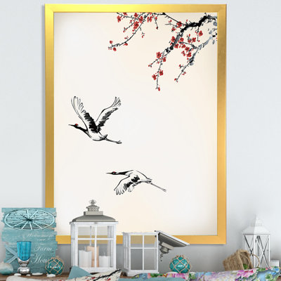 Sweet Winter Birds - Peinture sur toile encadrée