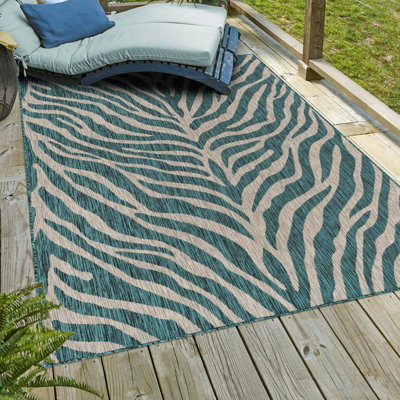 Tapis safari Teal_Unique Loom