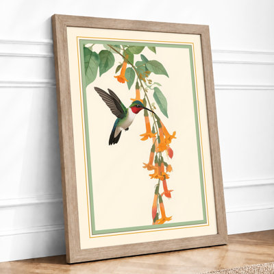 Bird Among Blossoms Botanical - Framed Print