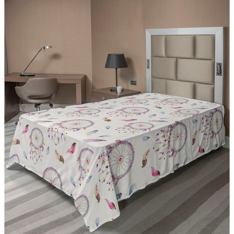 Drap de couleur Ambesonne, Drap plat pour lit simple