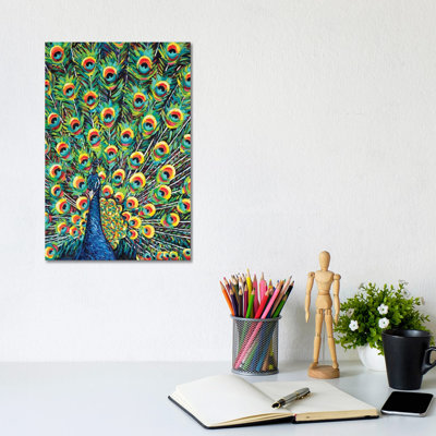 Lavish Peacock I by Carolee Vitaletti - Wrapped Canvas Painting