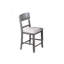 Dossier gris de 2 chaises de salle à manger rembourrées en tissu pour chambre contemporaine avec structure couleur - assise haute et relaxante et élégante-121094855