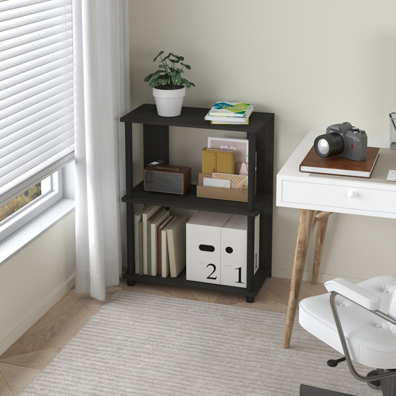3-Tier 29.8" Corner Shelf, Open Shelves for Display and Storage, Walnut