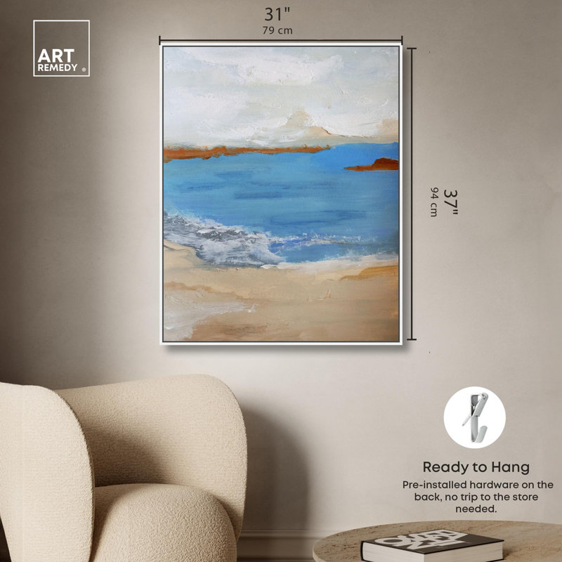 "Distant Places", impression sur toile par Art Remedy, cadre blanc, 30 x 36, H 37 po x l 31 po, Cadre blanc