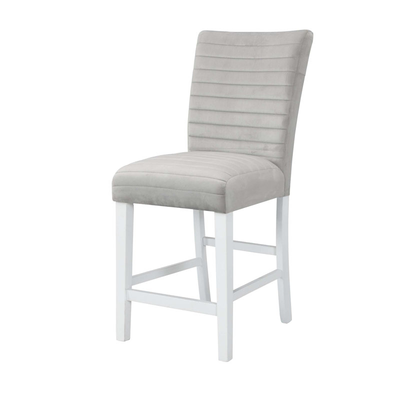 Elizaveta Velvet High Gloss Counter Height Chair (Set of 2)