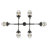 Lylah 6 - Light Matte Black Kitchen Island Pendant