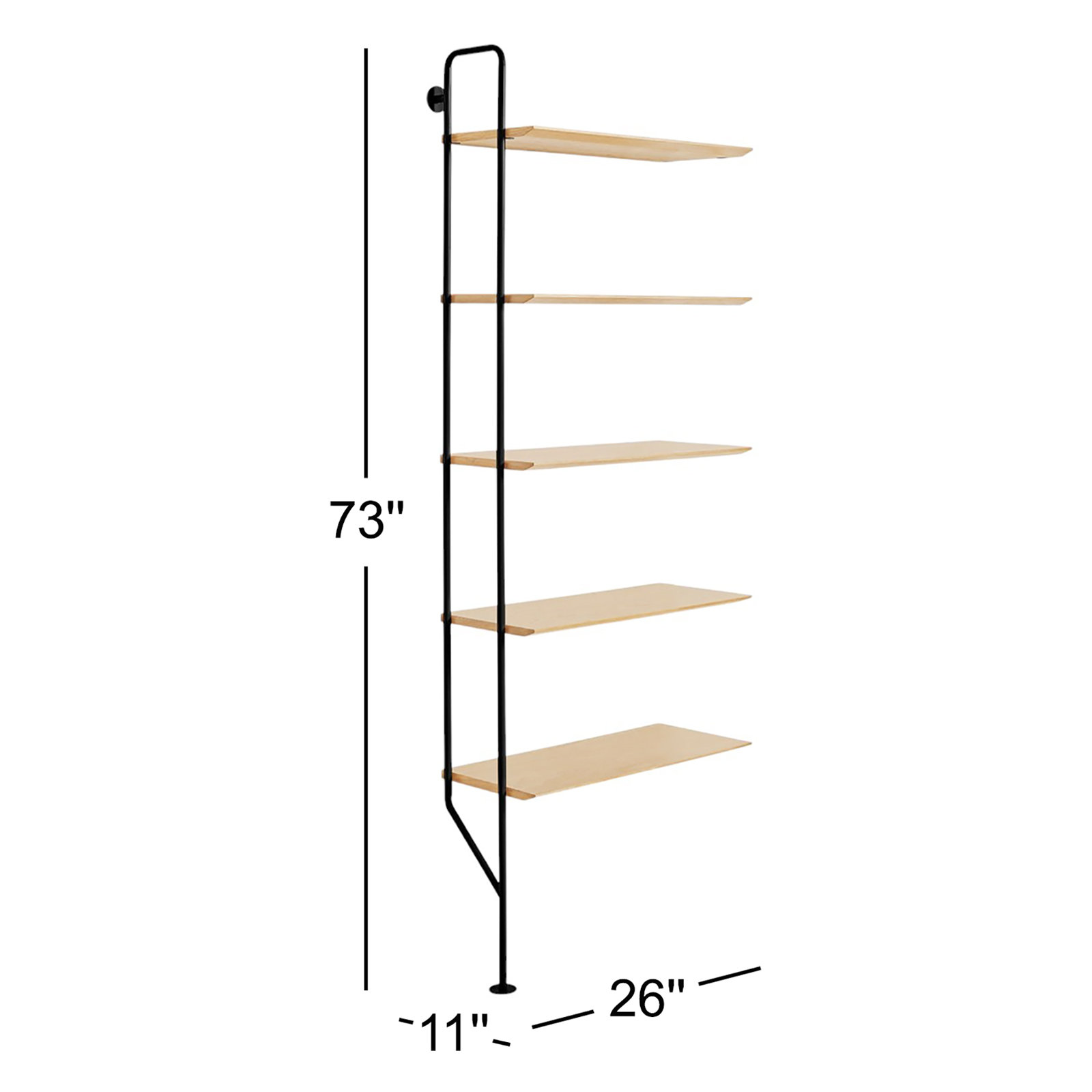 Hitch 26" Bookcase, Black/Natural
