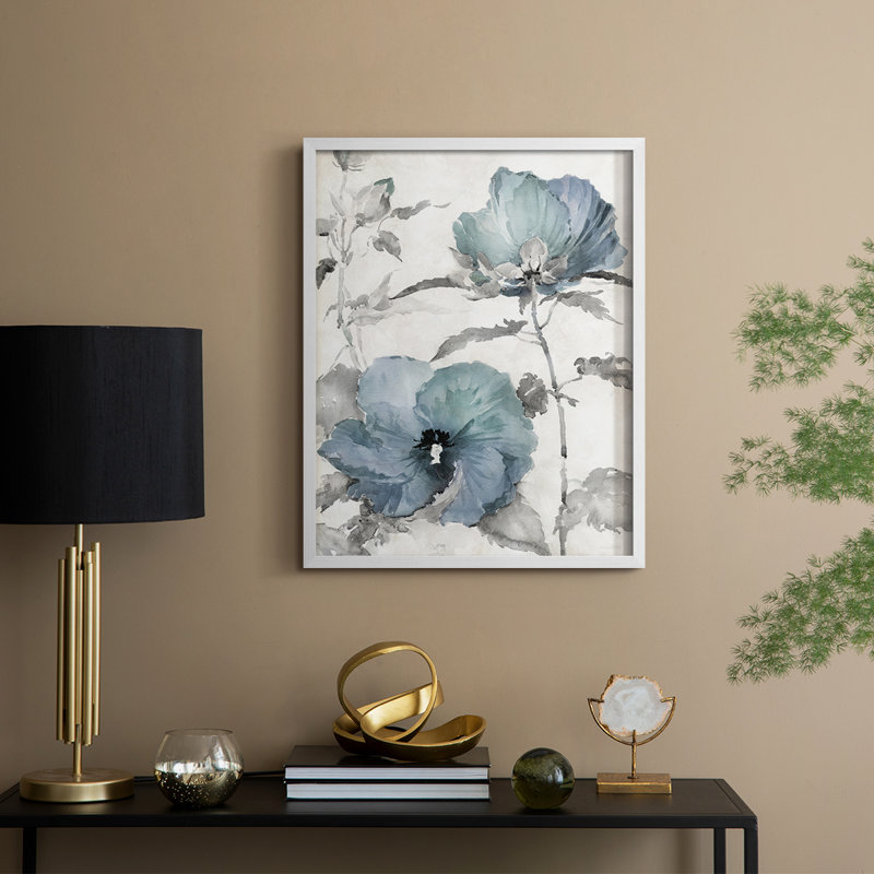 Cottage Blue I, reproduction encadrée - bois massif, H 30 po x l 24 po, Blanc