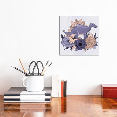 Stegosaurus Florals by Katie Bryant - Wrapped Canvas Gallery-Wrapped Canvas Giclée