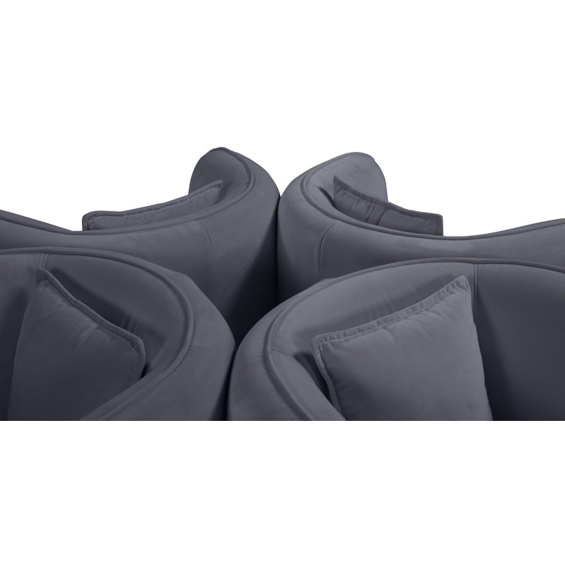 Canapé 72 po, Velours gris