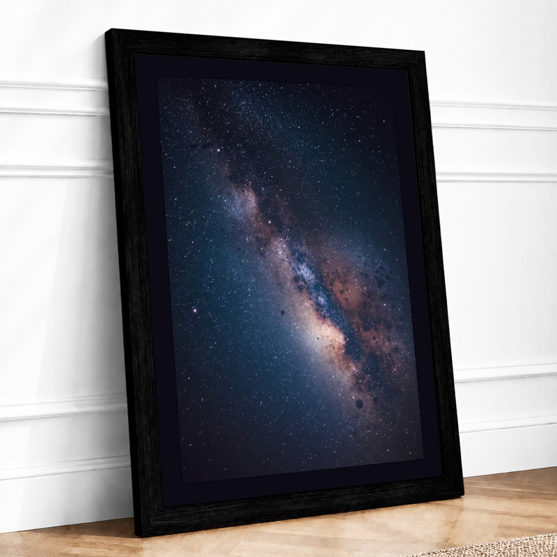 Milky Way At Night Minimalist - Print, Black, A4 - 29.7 x 21.0 cm