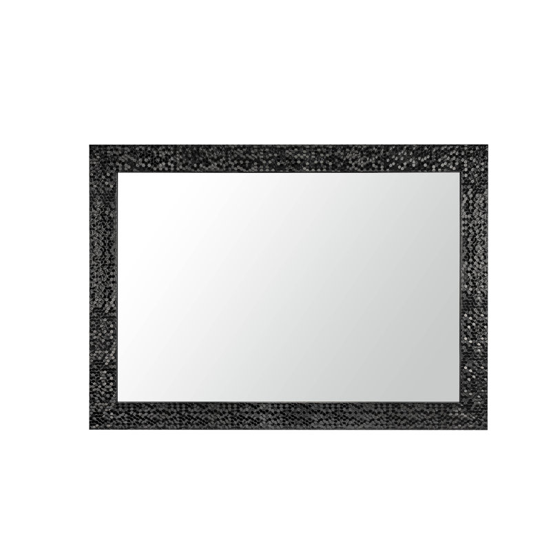 Ingulf Metal Flat Wall Mirror, Black, 103cm H x 73cm W 