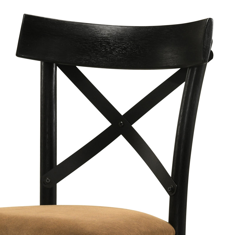 2 chaises d'appoint, brun et noir, sièges rembourrés confortables, revêtement beige élégant, 2 chaises de décoration de salle à manger moderne, brun noir, rembourrage extraordinaire, design élégant