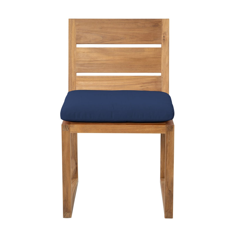 Chaise de terrasse avec coussin Uvita, Bleu marine