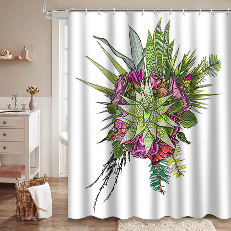 Rideau de douche avec 12 crochets, L 72 po x l 72 po