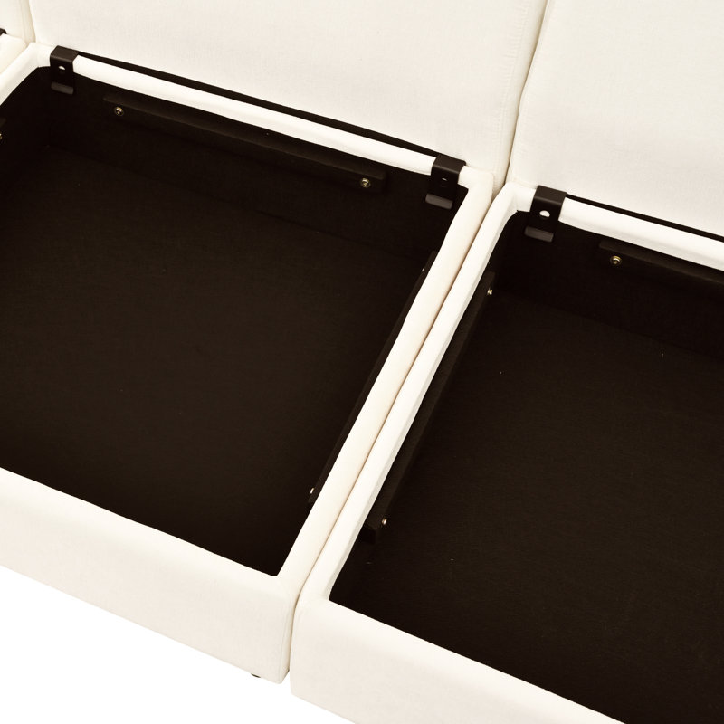 4 modulaires avec rangement - tissu chenille beige, cadre, repos agréable: beige, confortable et élégant, Beige