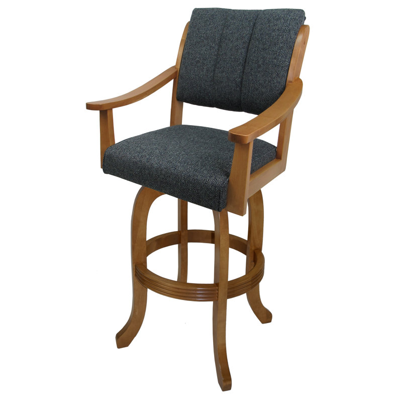 Vanyo Swivel Upholstered Counter Stool with Solid Wood Frame, Counter Stool (26” Seat Height)
