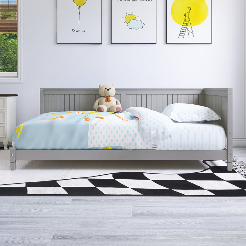 80"X42" Twin Size Wood Coffee Bed, Gray