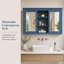 Flexi 55 in. W x 28.7 in. H Rectangular MDF Modern Wall Mounted Bathroom Medicine Cabinet with Mirror in White-129387515