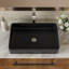 24"X16" Black Ceramic Rectangular Vessel Bathroom Sink