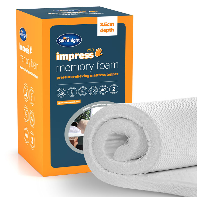 Silentnight Impress 2.5cm Memory Foam Mattress Topper, King (5')