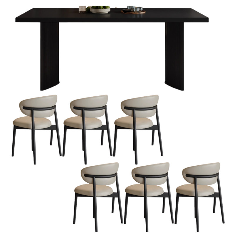 Table de salle à manger noire, H 29,53 po x L 63 po x l 31,5 po
