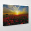 Landscape Red Poppy Meadow Sunset Photographic - Wrapped Canvas-19096286